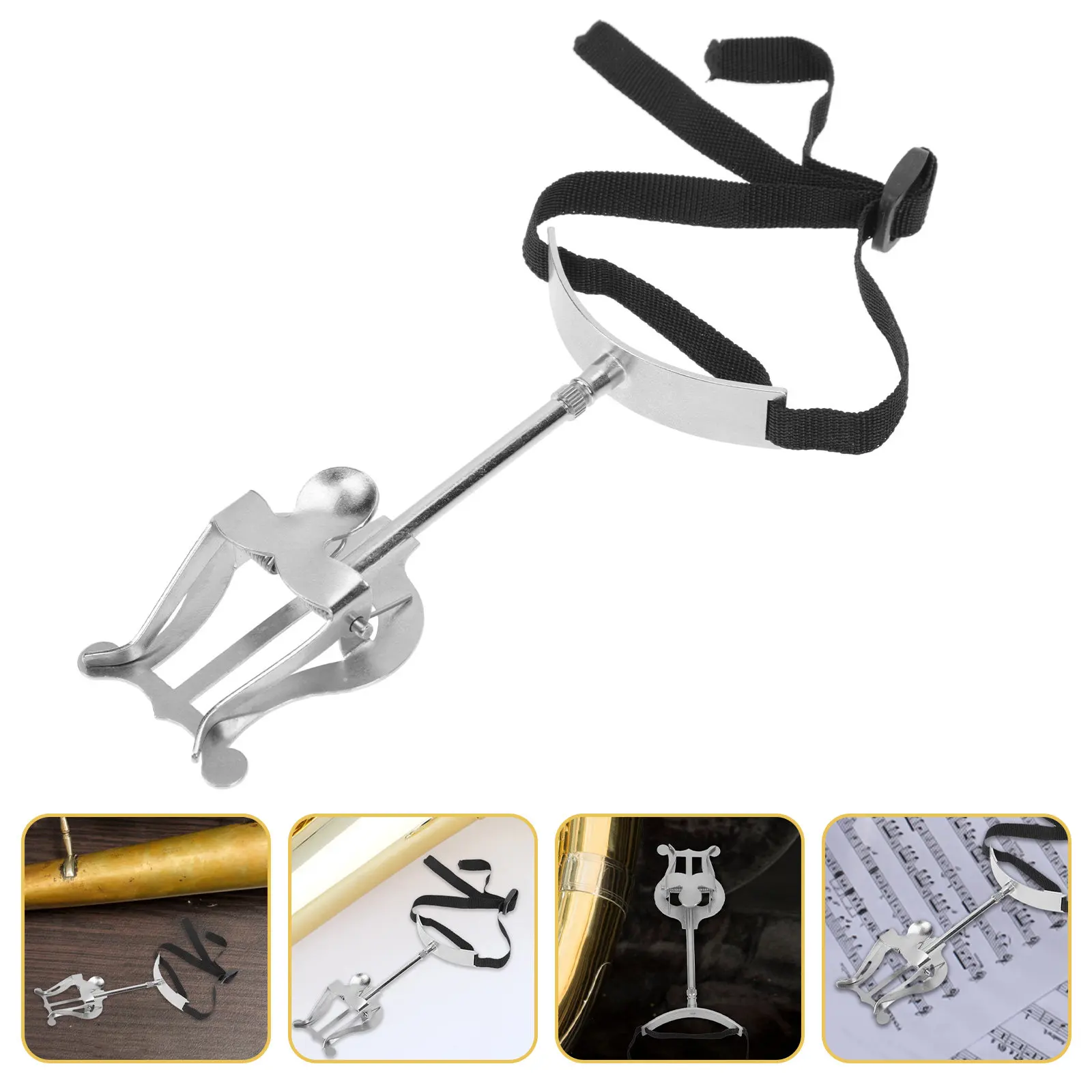 Euphonium Marching Music Score Clamp Iron Portable Stable Slide Buckle Music Sheet Holder for Instrument Practice Performance