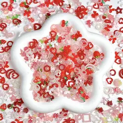 Hollowed-out Pearl Moon Star Resin Nail Art Decorations Simulated Cherry Solid Color Bow Mixed Nail Charms DIY Manicure Supplies