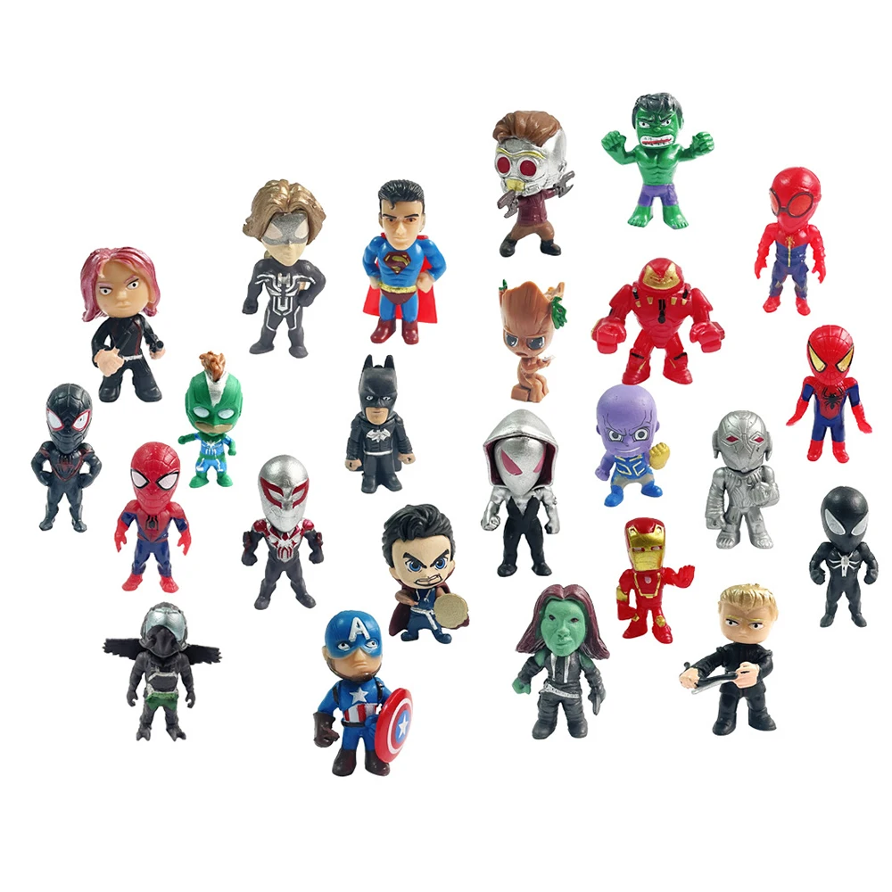 Compte à rebours Marvel Avengers calendrier de l'avent boîte Spiderman Iron Man Hulk Kawaii figurines d'anime modèles enfants jouets cadeau de noël jouets