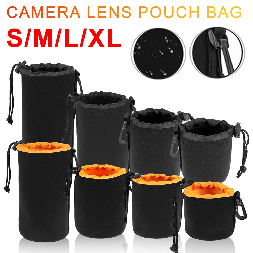 Camera Lens Pouch Bag Soft Neoprene Waterproof DSLR Camera Lens Protective Bag For Canon Sony Most Digital SLR Camera