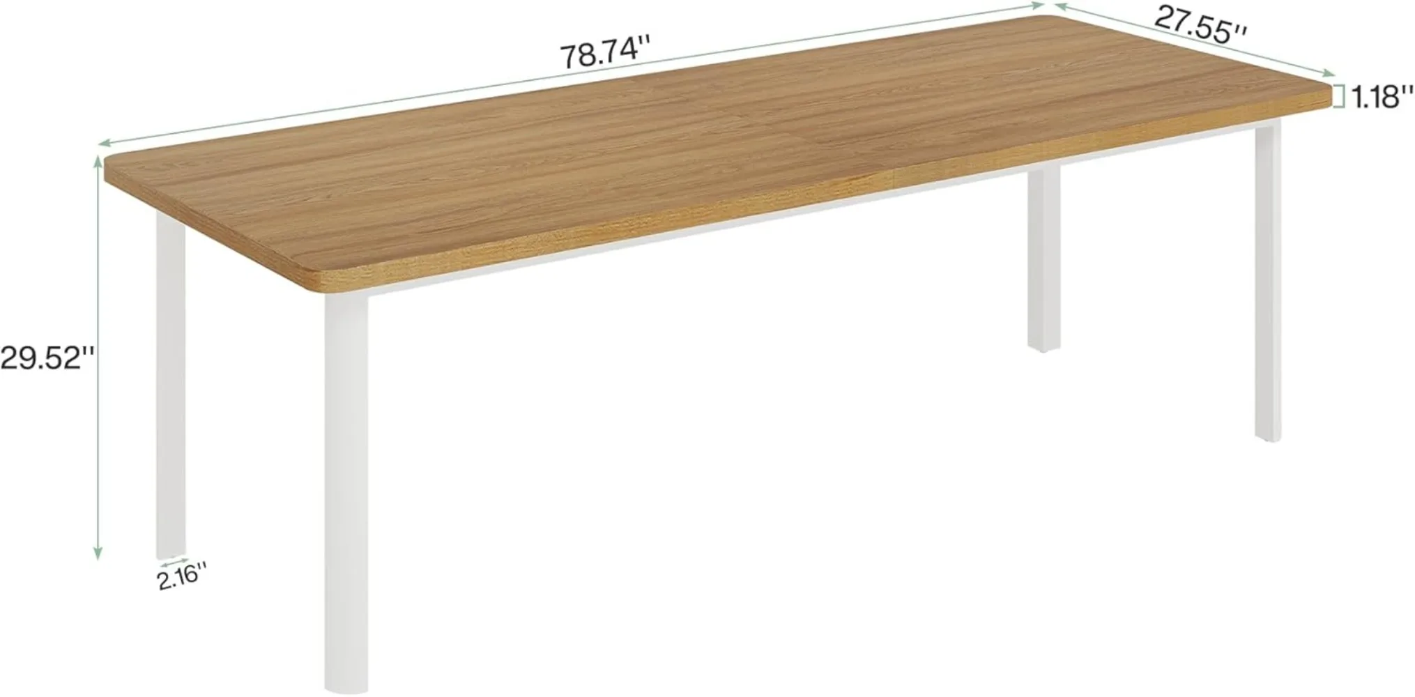 79-Inch Long Computer Desk for 2 People, Modern Wood Executive Office Desk, Long Work Desk for Home Office