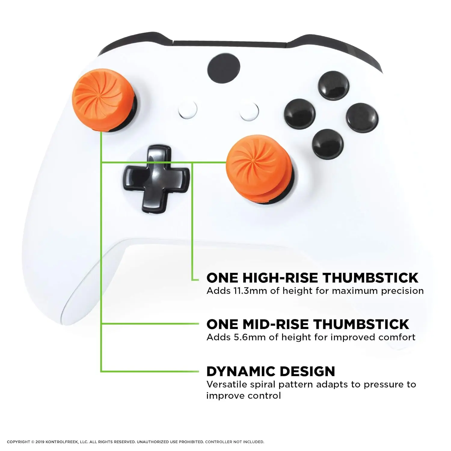 2 Stück Handgriffverlängerungskappen für Xbox Series Gamecontroller Gamepad Daumenstick-Griffe Hoch-/Tiefprofil-Abdeckungen für Xbox One/One S