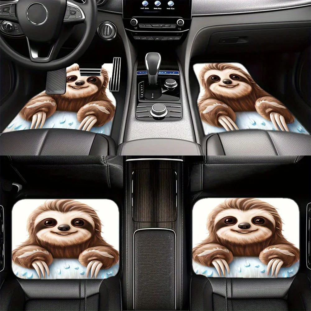 Set Of Four Versatile Car Floor Mats Featuring Timeless Designs, A Laid-Back Vibe, And Adorable Animal Motifs - Made From High-Q