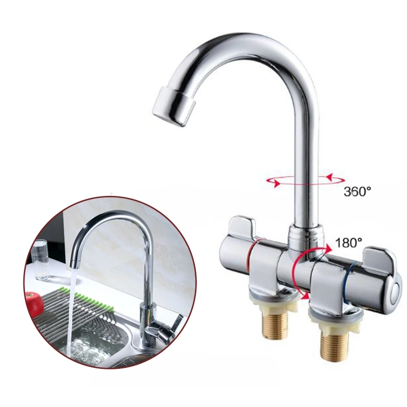 RV Folding 360 Rotation Faucet Kitchen Aerator Cold & Hot Water Tap For Bathroom Deck Caravan RV Boat Mounted 1Pcs 002