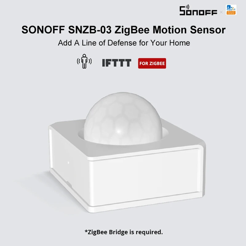 SONOFF SNZB-03 ZigBee PIR 모션 센서, 배터리 포함 인체 감지기, SONOFF ZBBridge 알렉사 구글 홈 EWeLink와 함께 작동