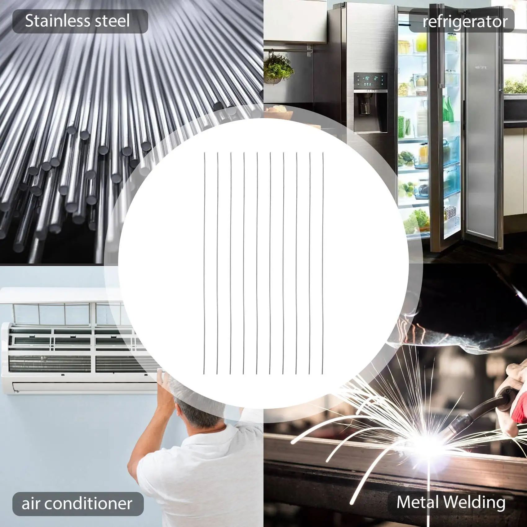 AB08 - Varillas de Soldadura Universales de Cobre, Aluminio, Hierro y Acero Inoxidable, Varilla de Soldadura con Núcleo de Flujo, Hilo de Soldadura, Electrodo