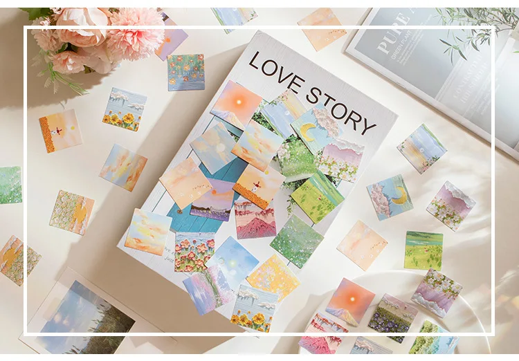 46 Pcs/Box Blue Secret Series Decorative Stationery Mini Stickers Set Scrapbooking DIY Diary Album Journal Stick Lable