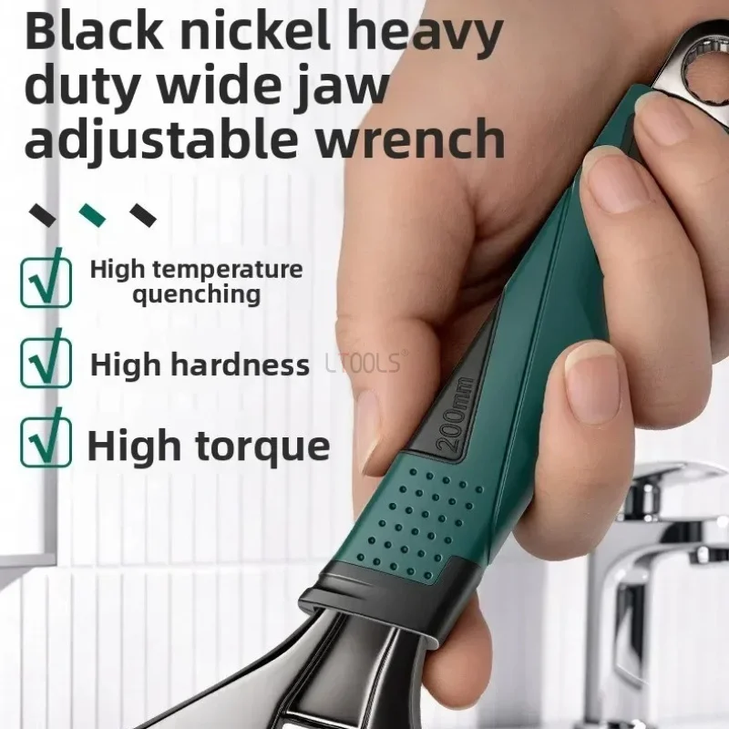 Multi Sizes Adjustable Wrench Set 10 Inch Nickel Plated Spanner Industrial Grade Large Opening Adjustable Hand Repair Tools