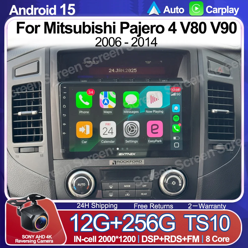Android15 For Mitsubishi Pajero 4 V80 V90 2006 - 2014 Car RDS Radio Navigation DSP Player GPS Stereo 2 din Multimedia WiFi 5G