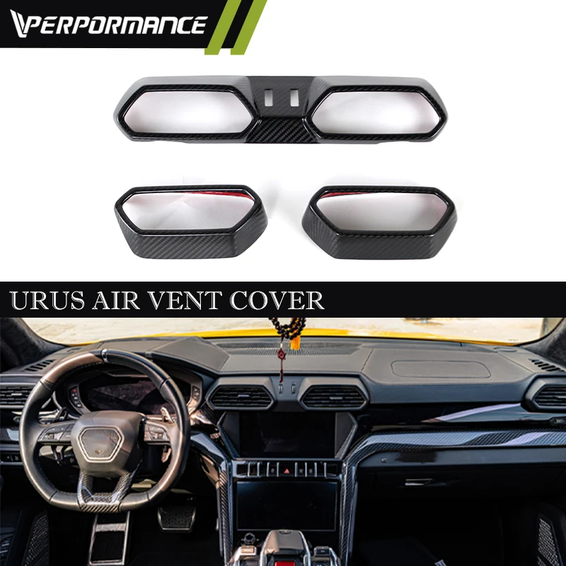 For Lamborghin Urus Carbon Fiber Center Control Frame Air Vent Covers sticker