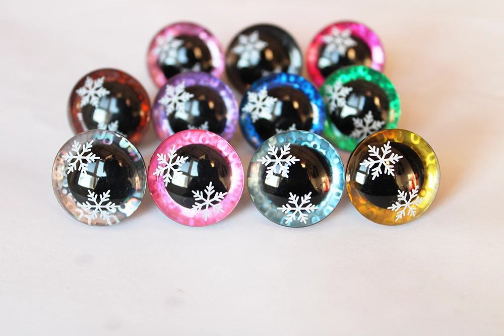 20pcs new design  9MM 12mm 14mm 16mm to 35mm craft eyes  glitter toy safety eyes 3D snow eyes  doll eyes with washer---Q11