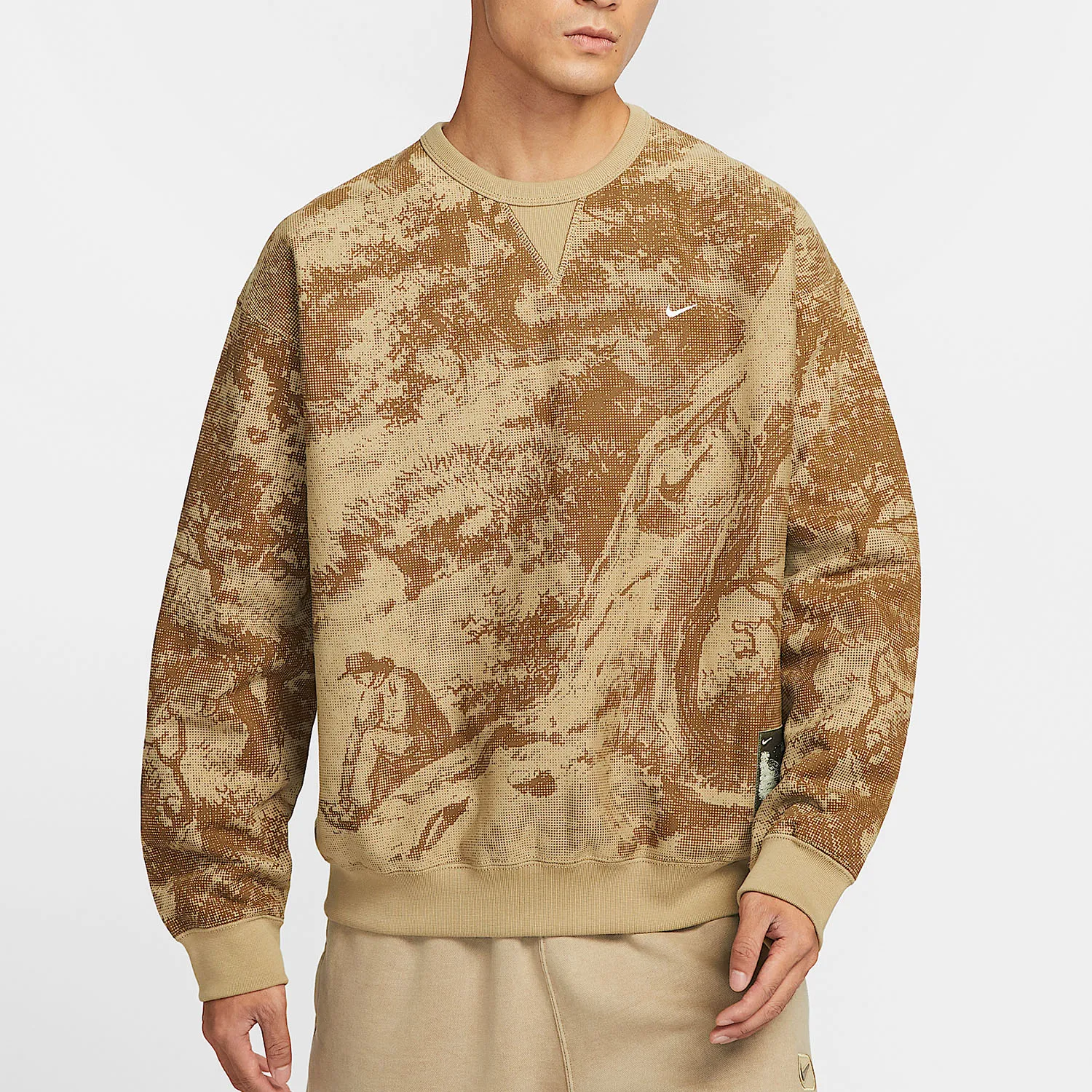 

Мужская модная трикотажная толстовка Nike Originals Solo Swoosh с круглым вырезом HV4119-297