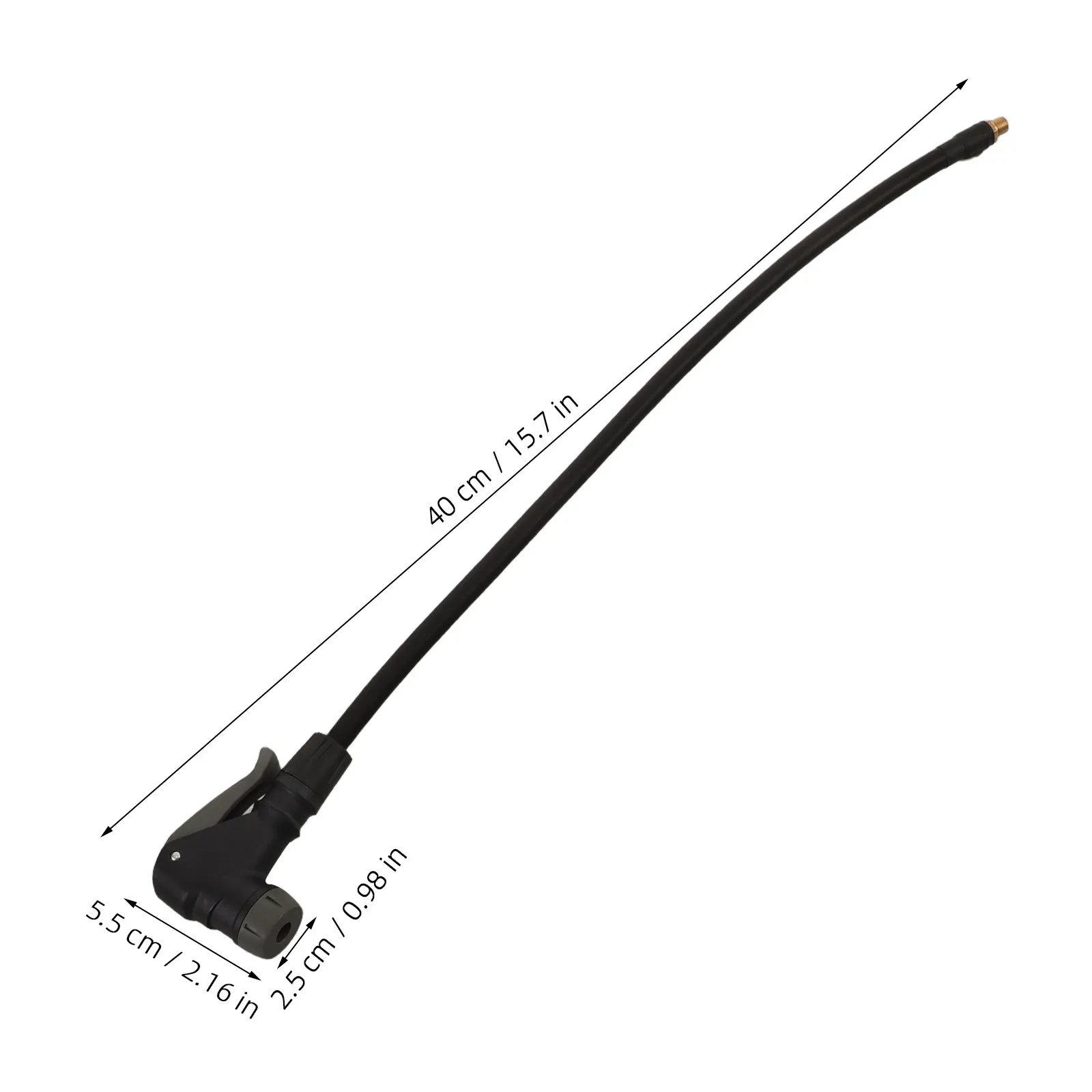 16inch 2in1 Tire Inflator Hose Adapter Rubber Extension Tube Air Compressor Pump Connector Bike Bicycle Inflator Extender Hoses