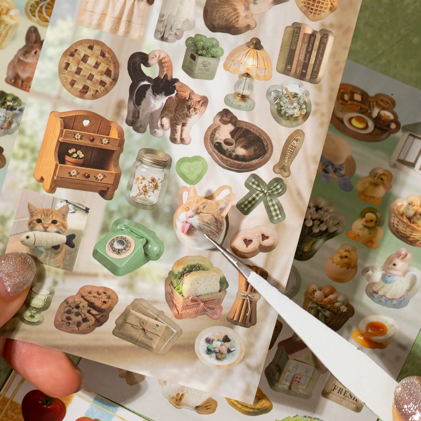 20sheets Rural Collection Book Series Kawaii Cartoon Farm Style Die Cut Stickers Book DIY Scrapbook Stationery Stickers