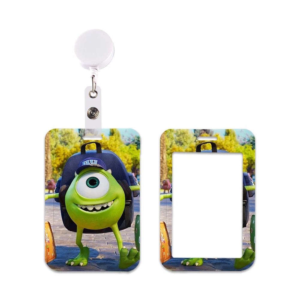 ワークカードホルダー モンスター ディズニー 大学名バッジ キーホルダー付き 学生証カード ランヤードホルダー アクセサリー