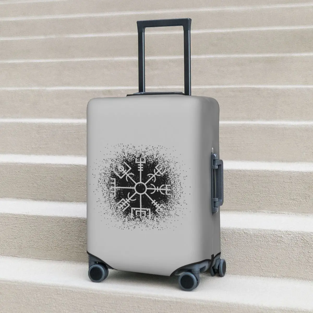 Vegvisir Viking Compass Norse Symbol Suitcase Cover Protection Elastic Travel Luggage Protector Covers for 18-32 Inch