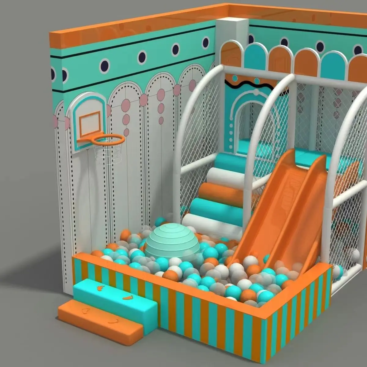 ty- Customizable Multi-Material Indoor Playground Equipment for Schools Malls & Kindergartens-High-Capacity Play Set*