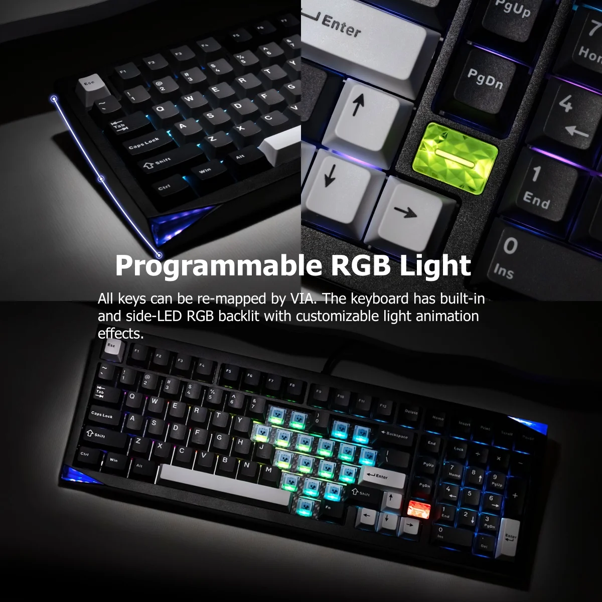 Akko Mineral 02 VIA Mechanical Keyboard/Barebone Kit Aluminum 102 Keys RGB Hot-swappable Tri-mode Wireless Custom Keyboard/Kit