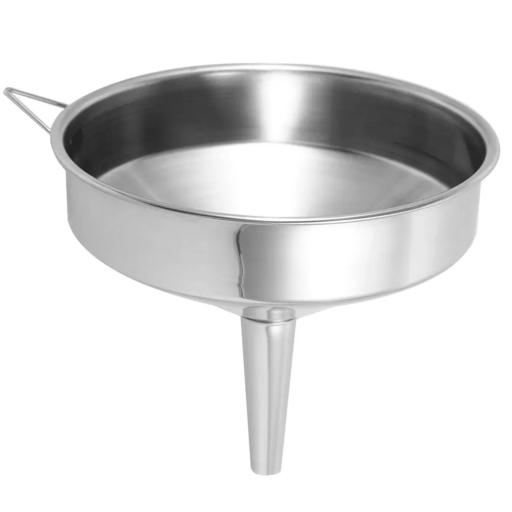 

Thickened Stainless Steel Funnel Large Diameter Wide Mouth for Automotive Fuel Engine Oil Silver Electric Drain Oil
