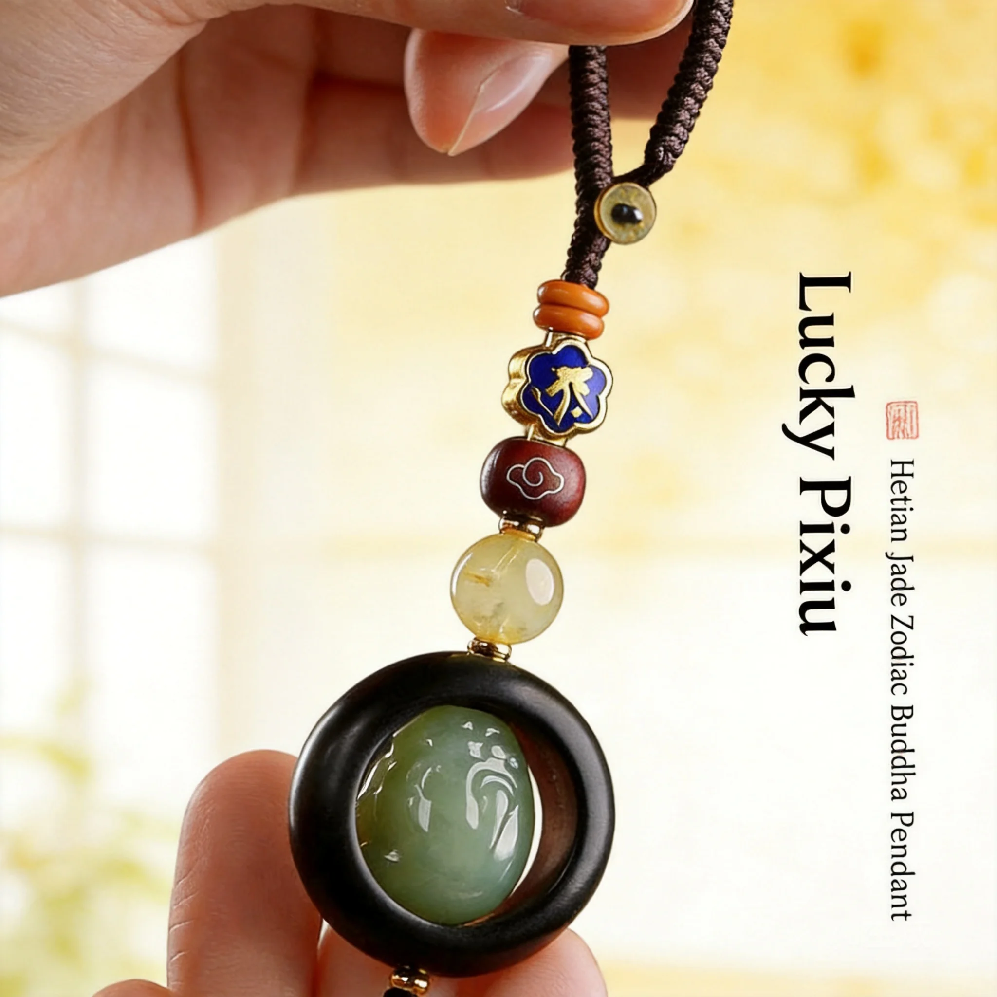 Car Keychain Pendant 2026 Chinese Style Holiday Birthday Gift For Men Hetian Jade Pixiu Chinese Zodiac Lucky Hanging Ornament