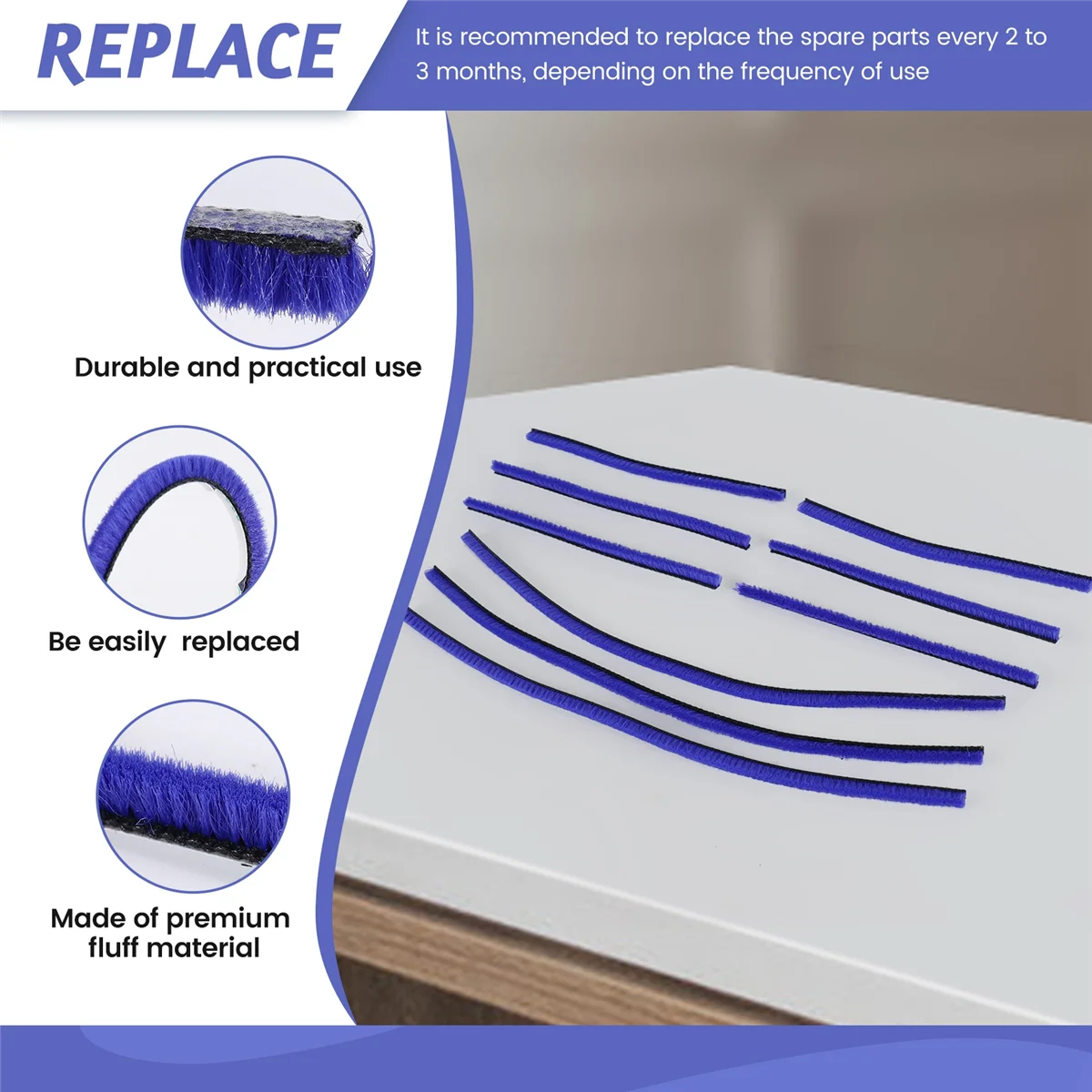 EAS 9Pcs Soft Plush Strips for Dyson V6 V7 V8 V10 V11 Vacuum Cleaner Soft Roller Head Replacement Accessories Parts