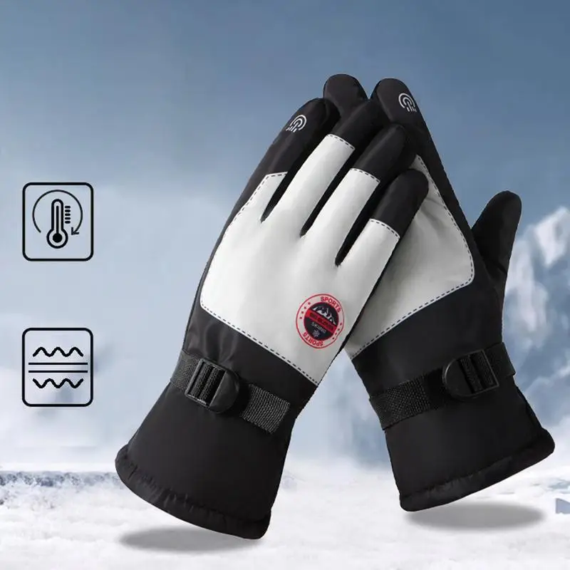 Skiing Gloves Water Resistant Thermal Gloves For Driving Cold Weather Winter Warm Snow Gloves For Driving Hiking Snow Work Men &