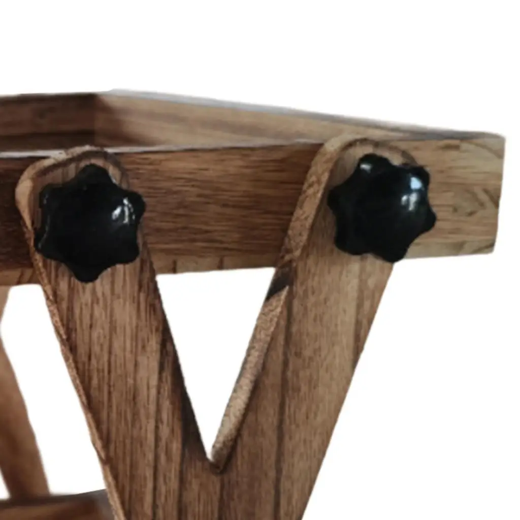 Classic Wood Countertop Shelf 2 Tier Condiment Organizer Coffee Bar Accessory Rack for Home Office