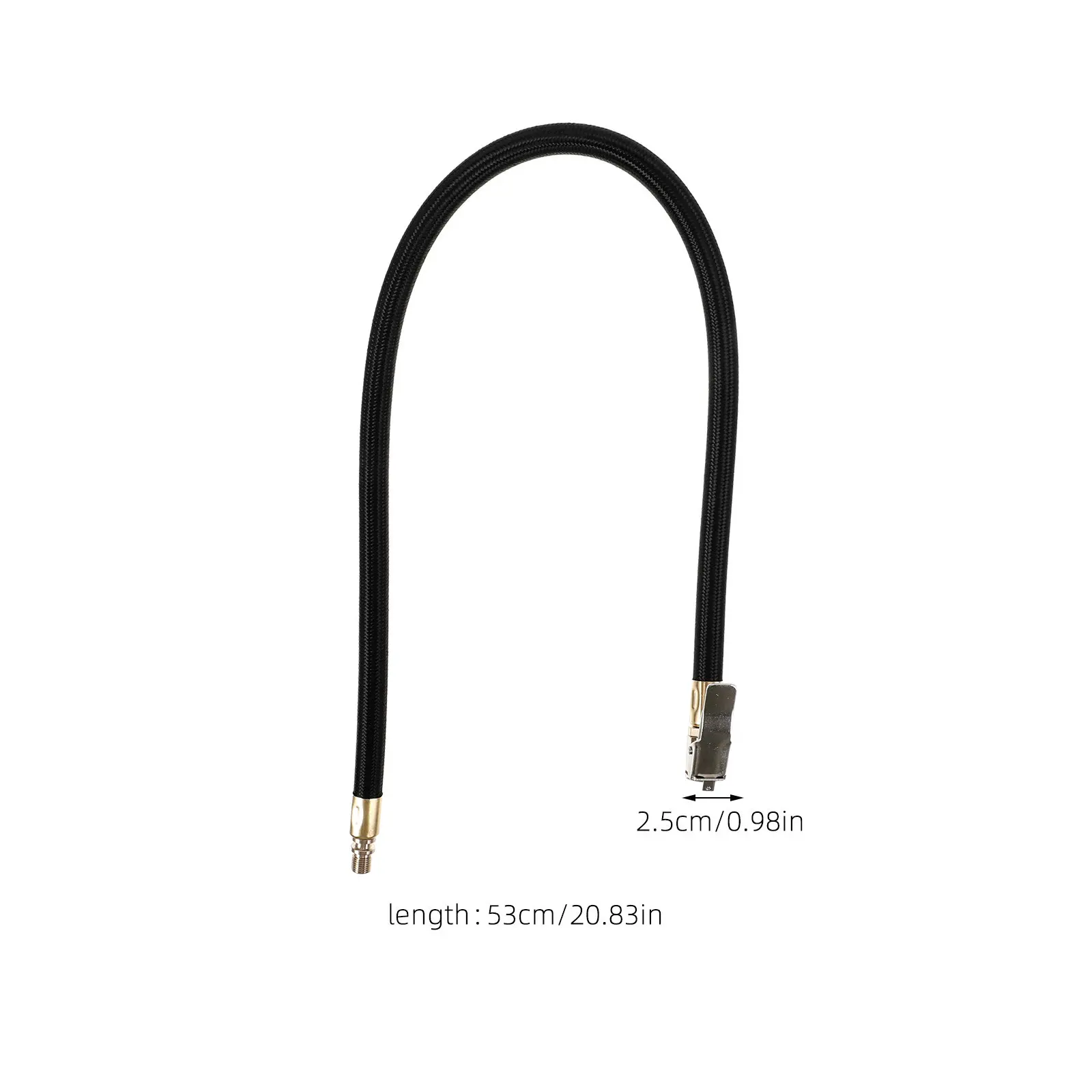 Tire Inflator Extension Tube Heavy Duty Rubber Copper Steel Car Air Hose Adapter Fast Inflation Air Compressor Hose Attachment