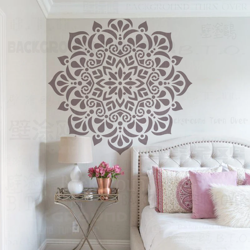 

70cm - 110cm Stencil For Painting Decor Wall Template To Paint Rollers Putty Rococo Decors Big Large Mandala Ceiling Round S059