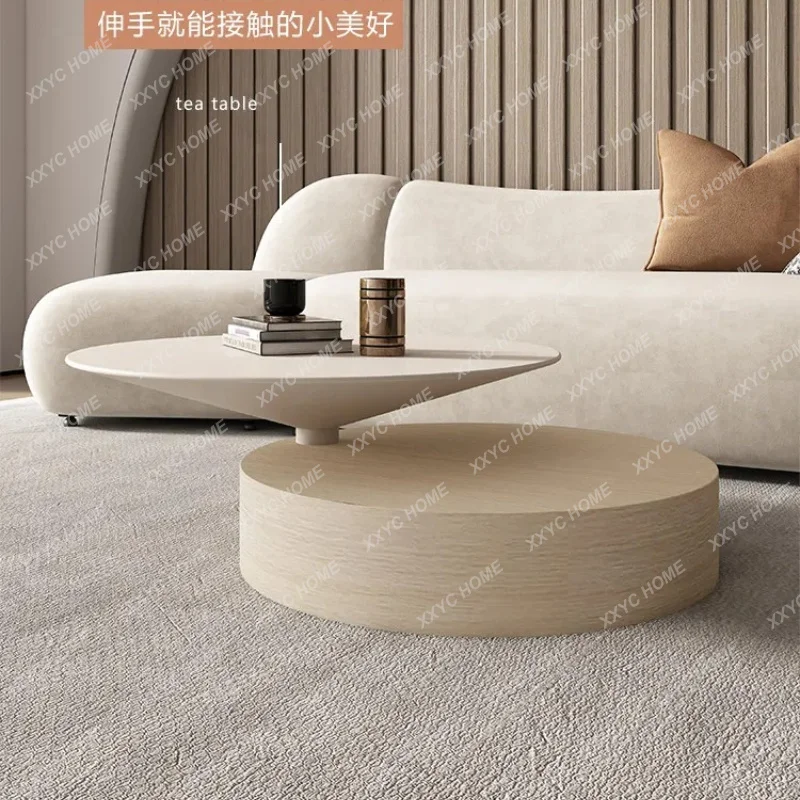 

X Light Luxury Marble Coffee Table Round Small Apartment Living Room Home Simple Modern Minimalist Creativity