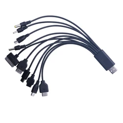 Wielofunkcyjna ładowarka 10 w 1, kable USB do Xiaomi Motorola Nokia Samsung Sony Ericsson, kable do transmisji danych elektroniki użytkowej