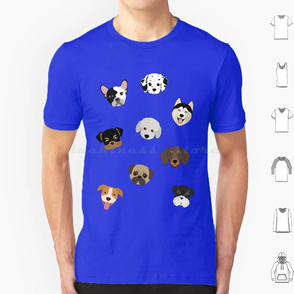 Puppy Party ( Blue ) T Shirt Big Size 100% Cotton Dog Dogs Dog Lover Dog Mom Dog Dad Puppy Puppy Love Dalmatian Dachshund