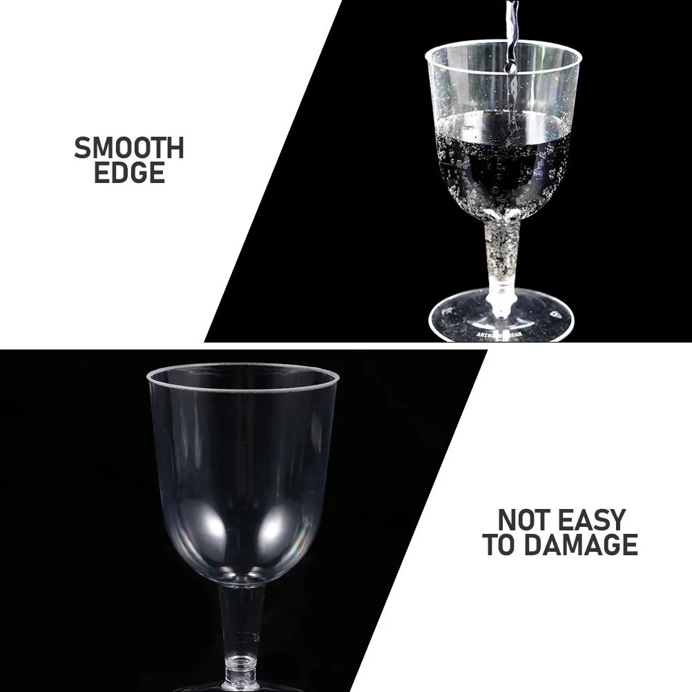 8Pcs Plastic Wine Cups Disposable Sturdy Cocktail Glasses for Parties Weddings Bars Restaurants Clear Goblets Bulk Plastic Wine