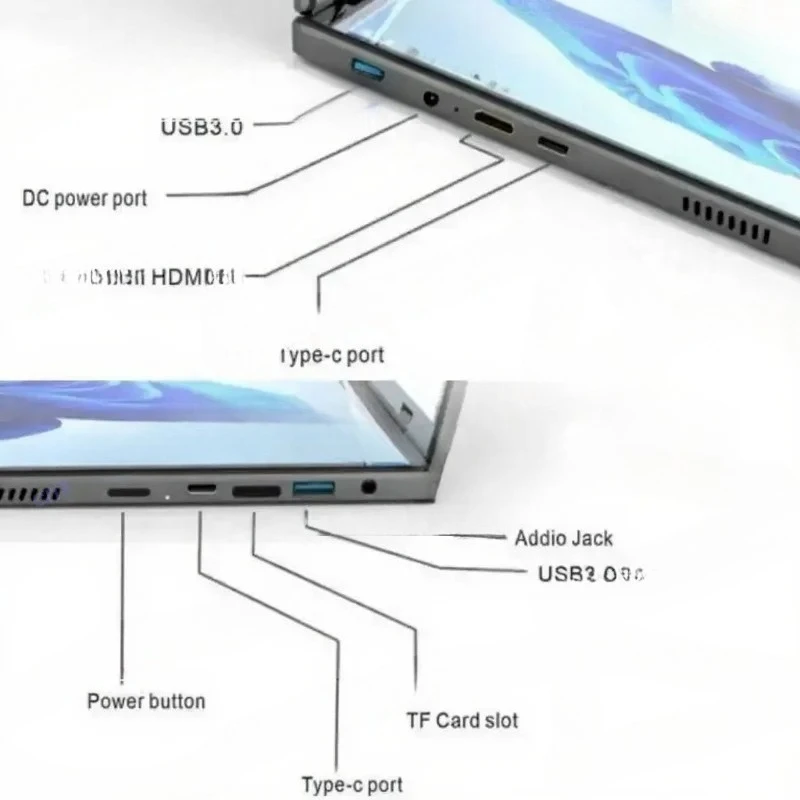 Dual 14 inch touch screen for N95 11th generation  dual touch screen business laptop with 2 screens