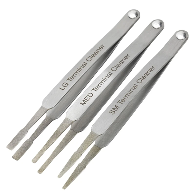 

652F 3Pcs Practcial Terminal Cleaner Sturdy Terminal Cleaner Set for Efficient Cleaning of Electric Spades Pin Connectors