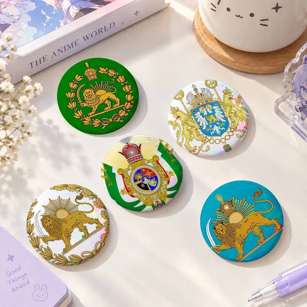 Irania-n Natio-nal Em-blem- Round Button Badge Pin Set Anime Cartoon Game Music Cool Fashion Brooch For Backpack Clothes Hat