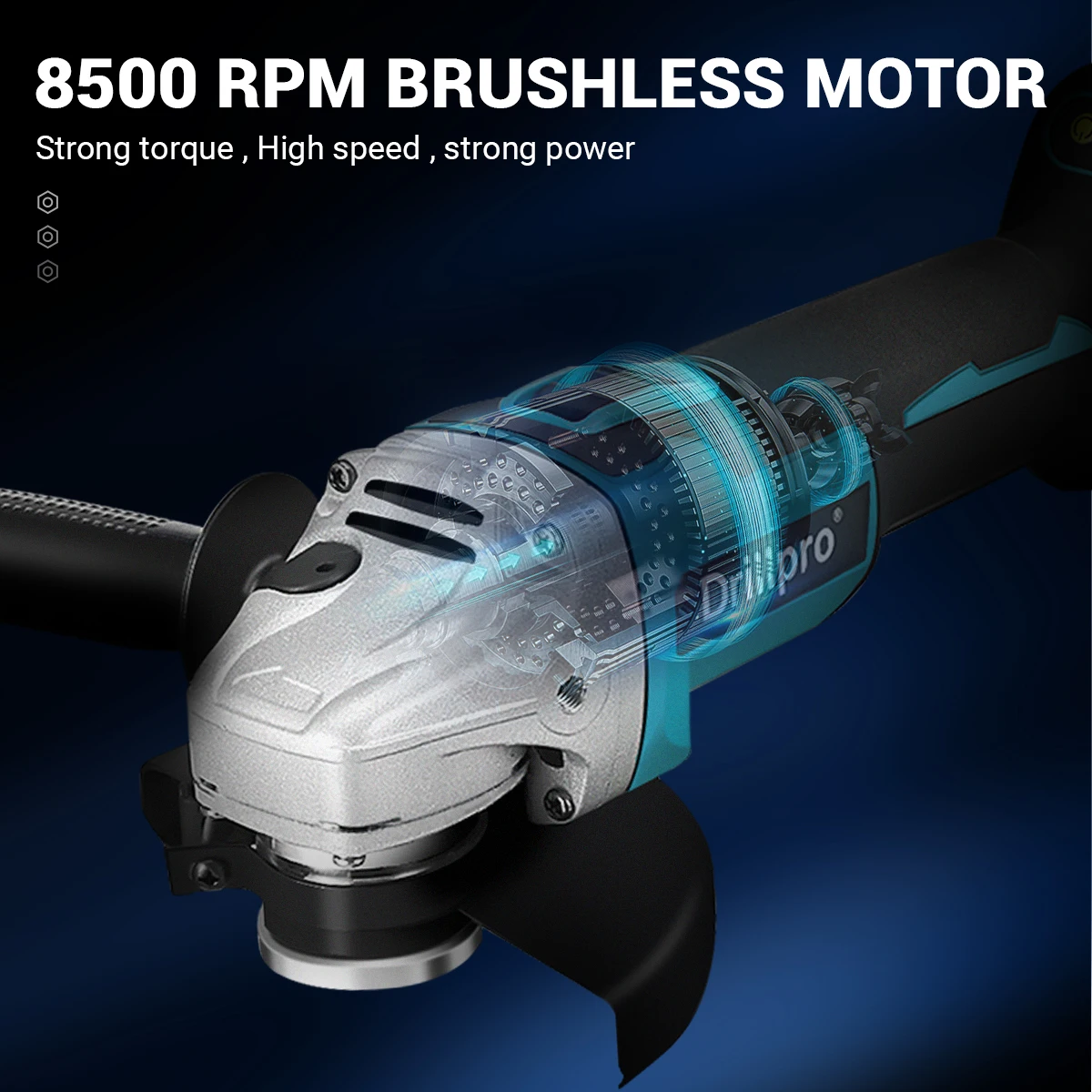 125MM Brushless Electric Angle Grinder Cutting Machine 1 or 2 Lithium-Ion Battery DIY Woodworking Power Tool For Makita Battery