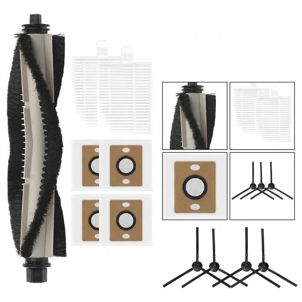 For ILIFE A30 for Pro Robot Vacuum and Mop Replacement Parts Set: 1 Main Brush 2 Filters 4 Dust Bags 4 Side Brushes