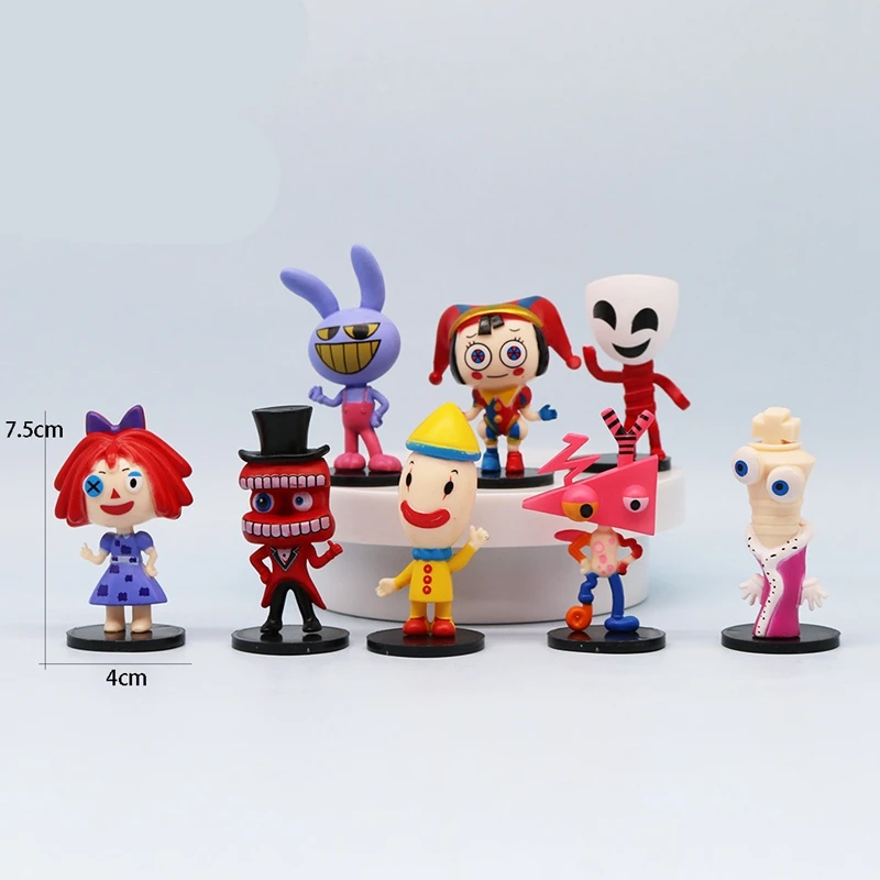 8Pcs/Set The Amazing Digital Circus Anime Figure Ragatha/Jax/Pomni Action Figure PVC Collection Model Doll Toys Room Decorations