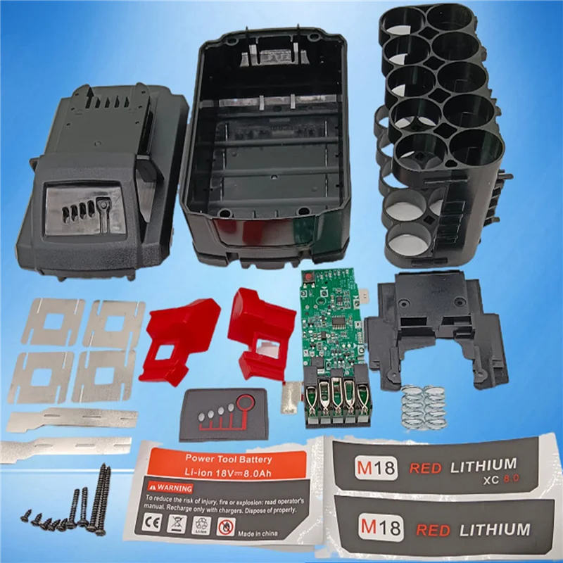 

HLZS-2X Battery Plastic Case PCB Protective Board For 10 Core 18V 21700 Kit Li- Battery Case Circuit Board Kit