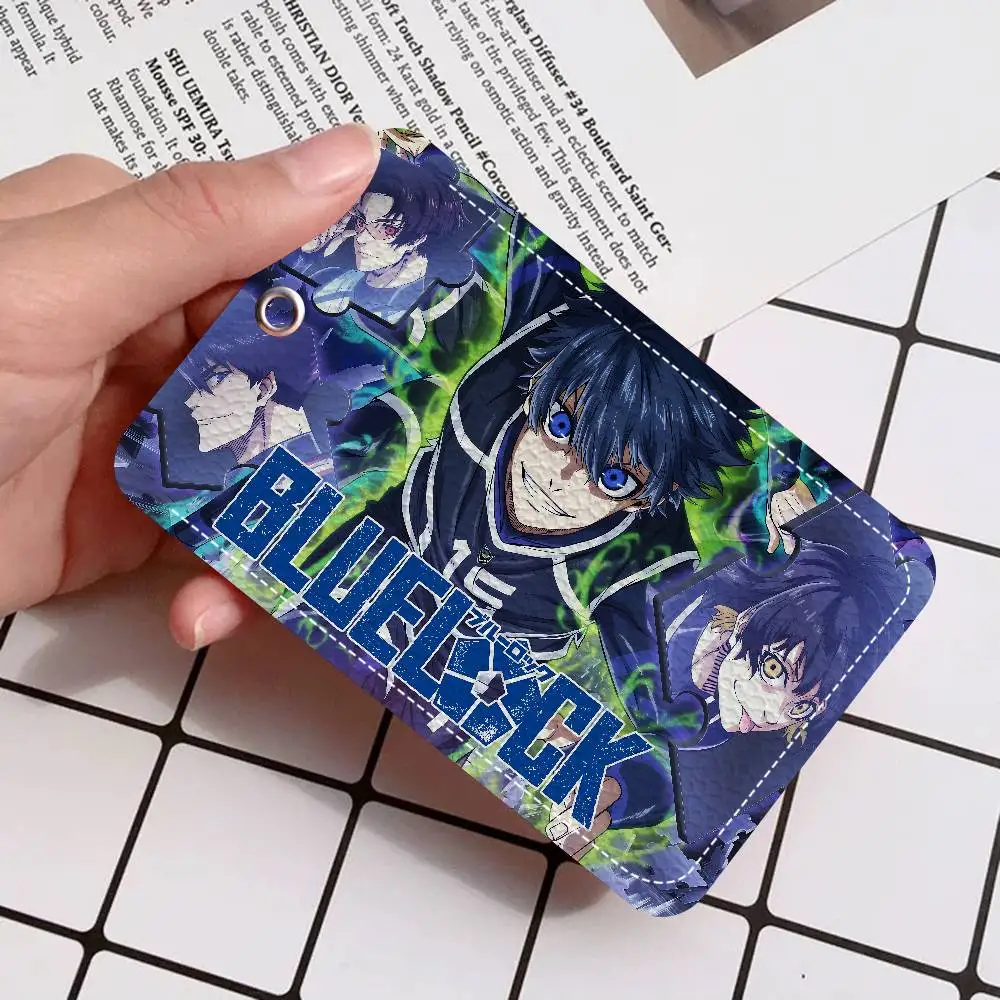 B-BLUE LOCK حاملي بطاقات سلسلة المفاتيح كيرينغ البنك حافلة معرف بطاقات الائتمان سلاسل حلقة المفاتيح #4