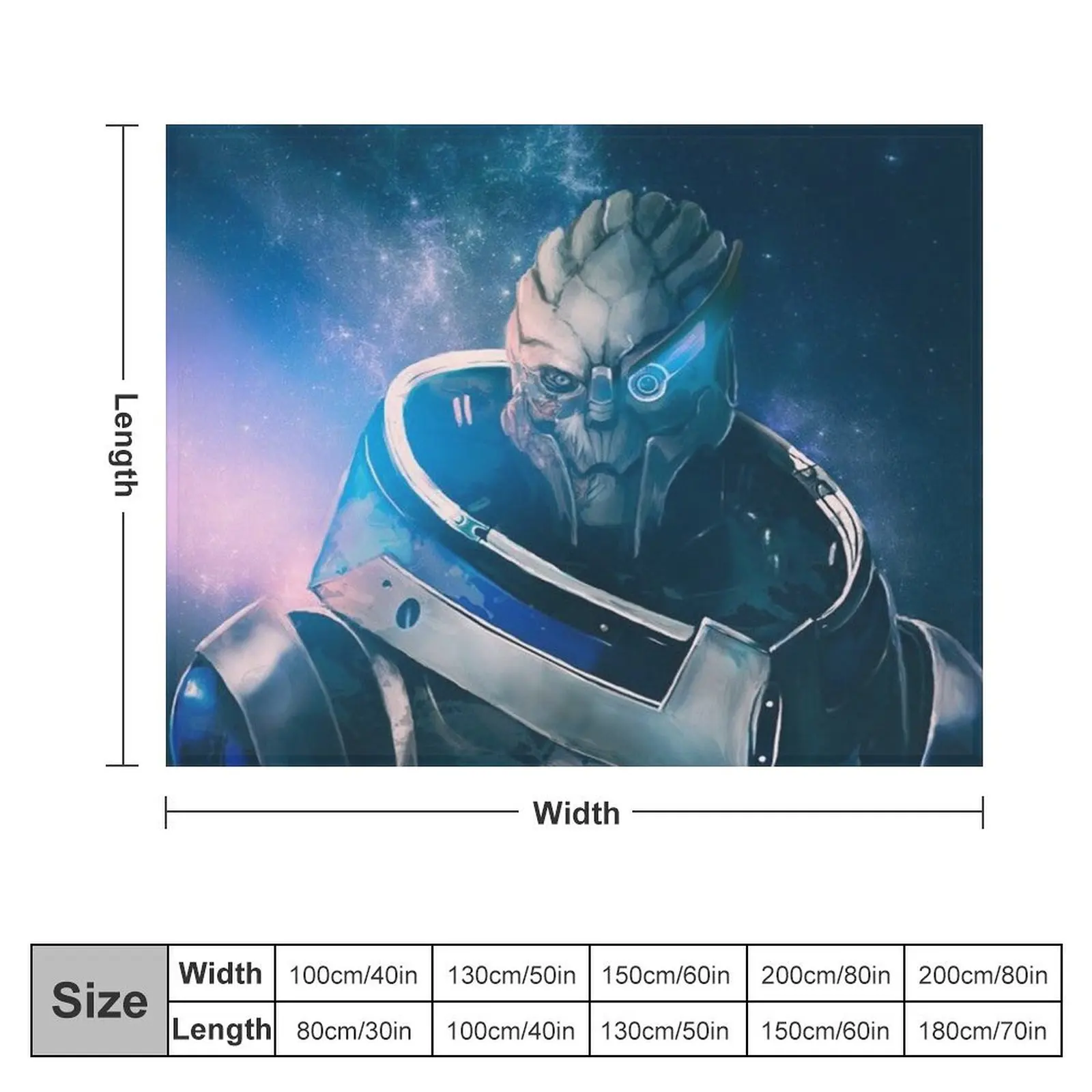 Garrus Vakarian Throw Blanket Warm Luxury Designer Blankets