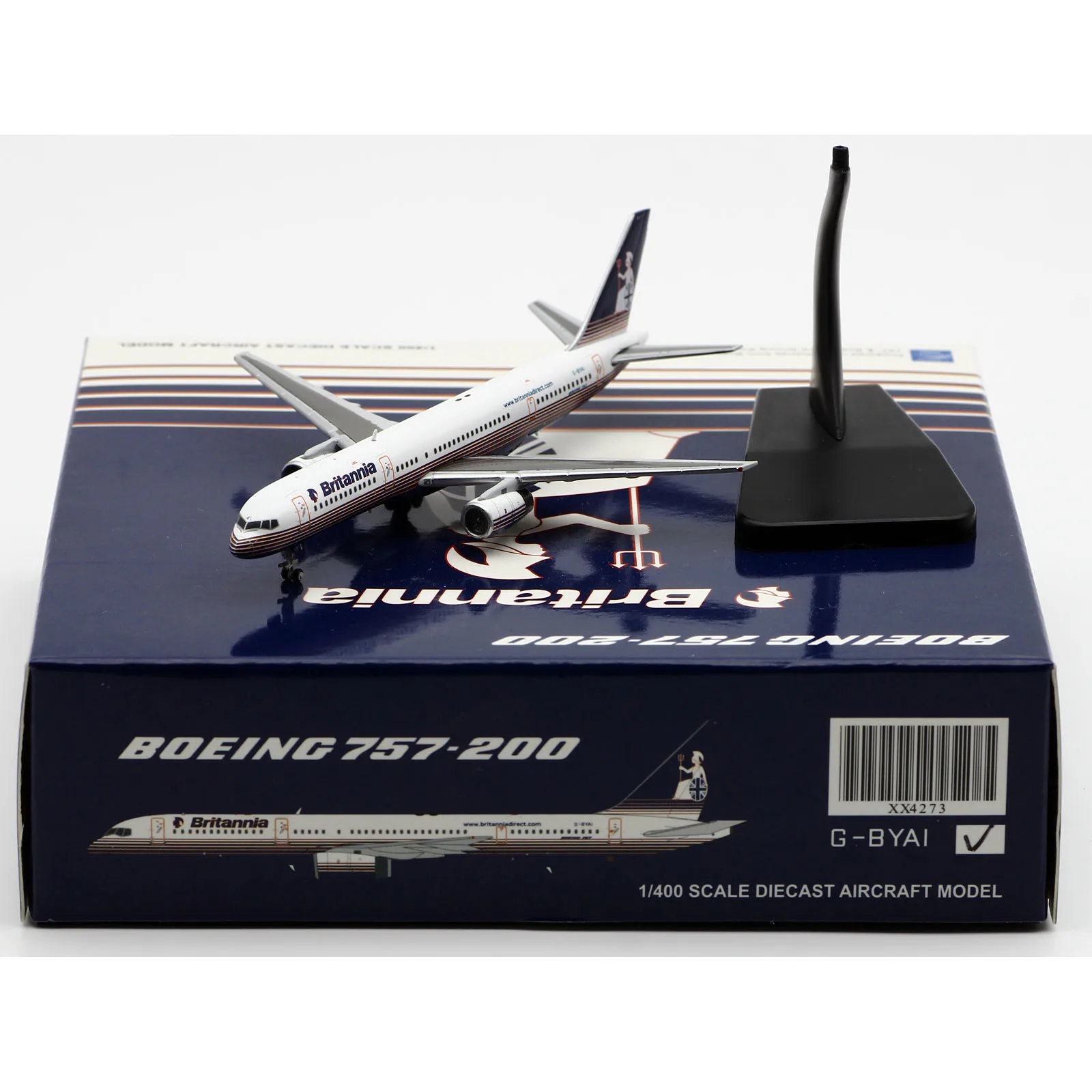 

XX4273 Alloy Collectible Plane Gift JC Wings 1:400 Britannia Airways Boeing B757-200 Diecast Aircraft Model G-BYAI With Stand