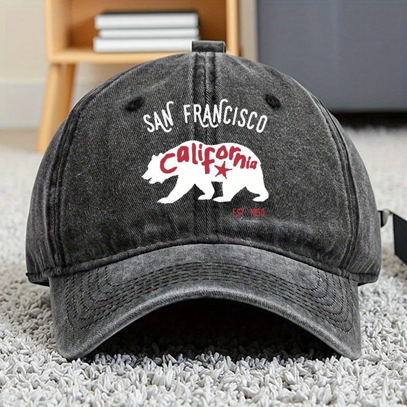 قبعة بيسبول تذكارية مضحكة من سان فرانسيسكو - كاليفورنيا تم إنشاؤها عام 1850، قبعة بيسبول بنمط مطبوع للرجال والنساء