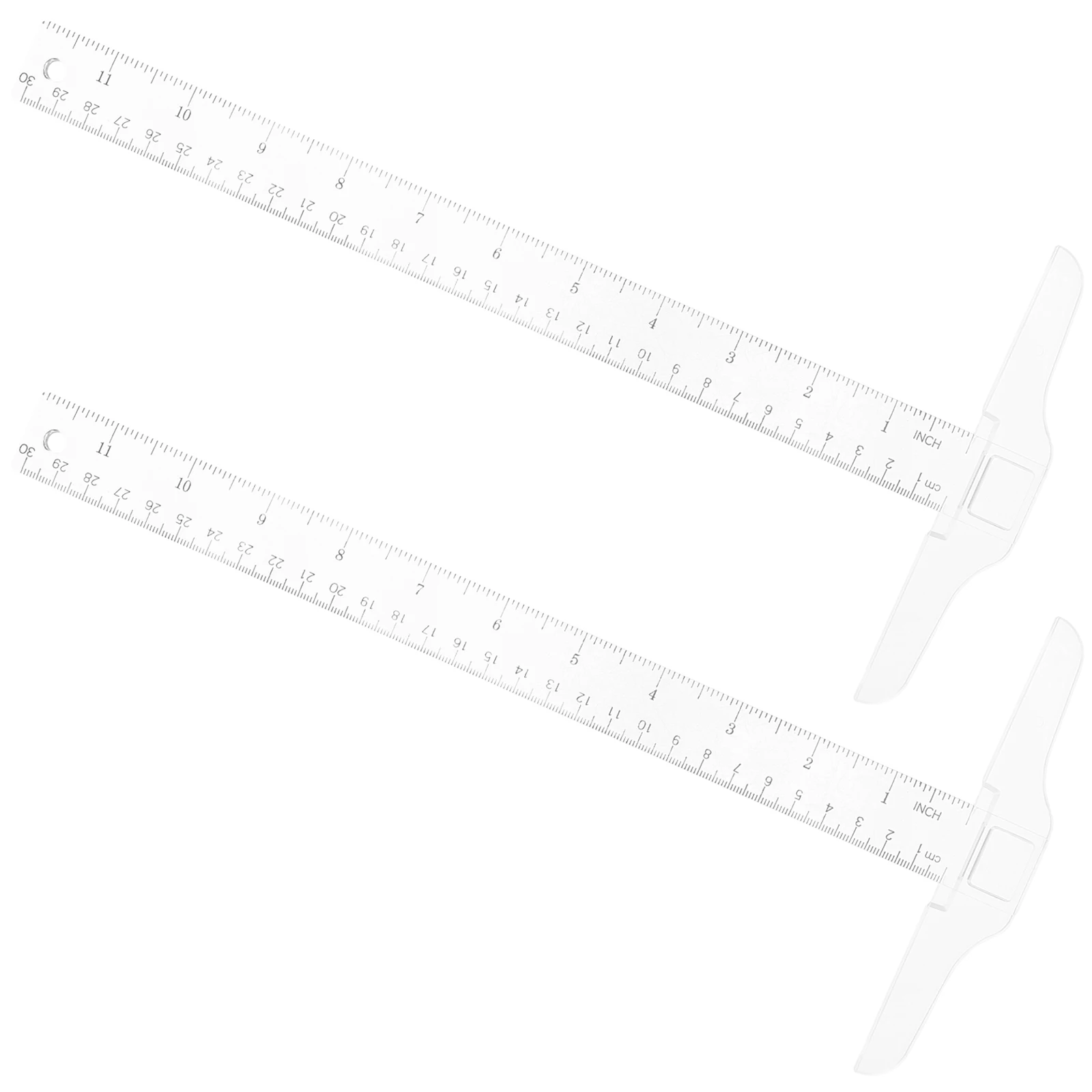 

2pcs Ruler Plastic Double Scale Measuring Drafting Ruler for School Office Engineer Student Accurate Clear