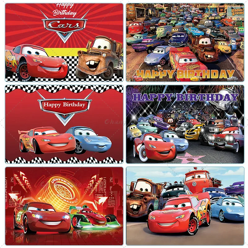 Disney Cars Backdrop McQueen Birthday Party Supplies Background Boys Girls Birthday Party Baby Shower Cake Table Decorations