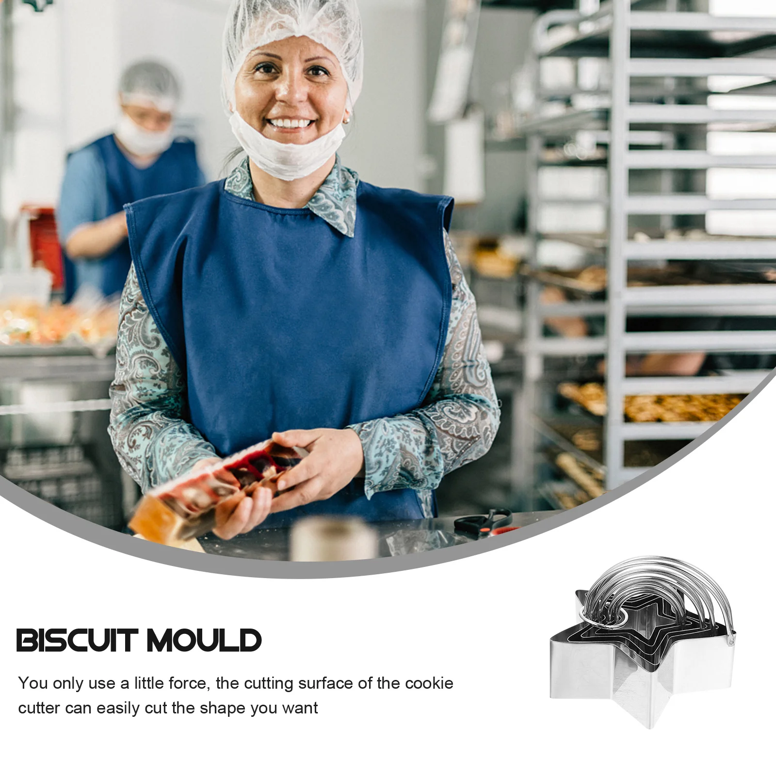 

5pcs Muslin Rings Star Shape Cutters For Cookie Biscuit Mold Fondant Craft Stainless Steel Baking Molds Baking Supplies Kitchen