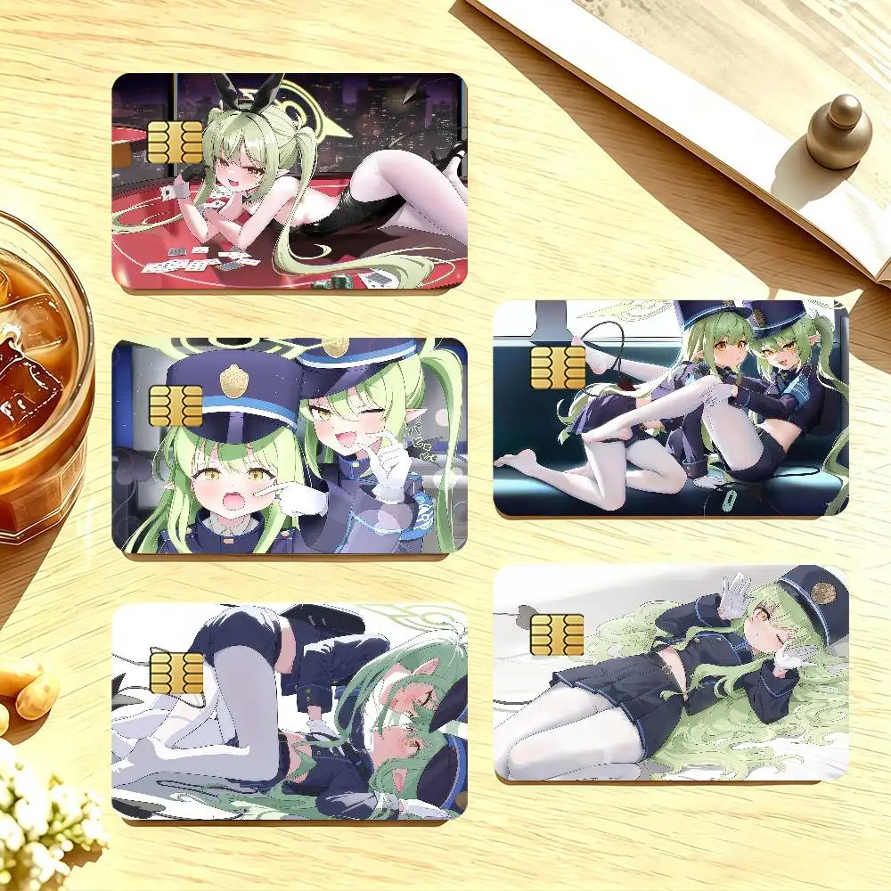 Blue Archive Tachibana Nozomi Credit Card Public Transportation Cards Sticker Waterproof Card Face Decoration 4PCS