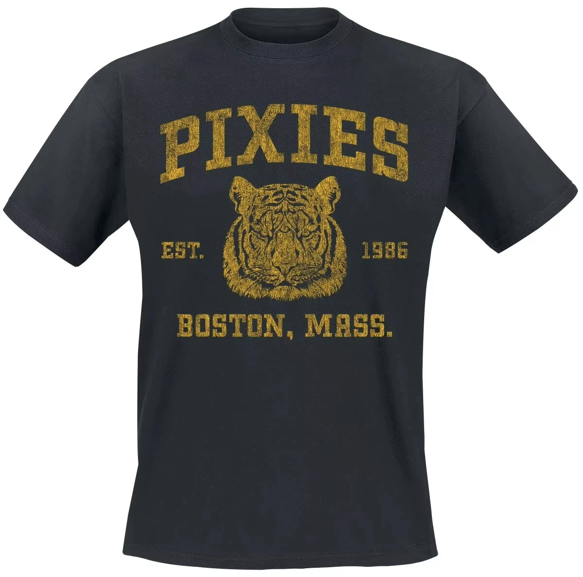 2026 Vintage Pixies Varsity Tiger Print T-shirt Men Women Rock Band Casual Cotton Streetwear Unisex Tee -