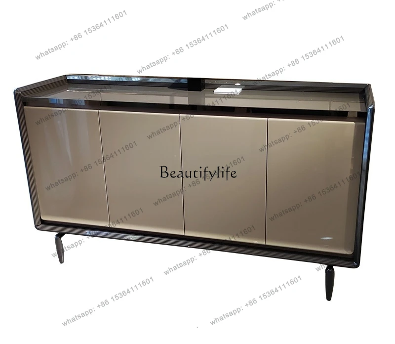 

12Italian light luxury dining side cabinet living room entrance solid wood dining room storage cabinet